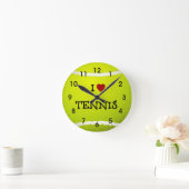 I Liebe Tennis - Tennisball Runde Wanduhr (Zuhause)