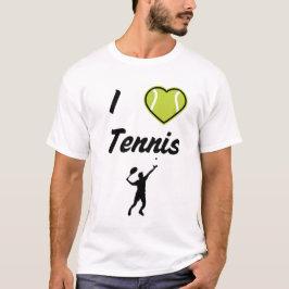 I Liebe Tennis Text Design T-Shirt