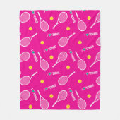 🎾 🤍 I Liebe Tennispink Fleecedecke (Vorderseite)