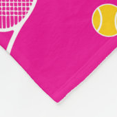 🎾 🤍 I Liebe Tennispink Fleecedecke (Ecke)