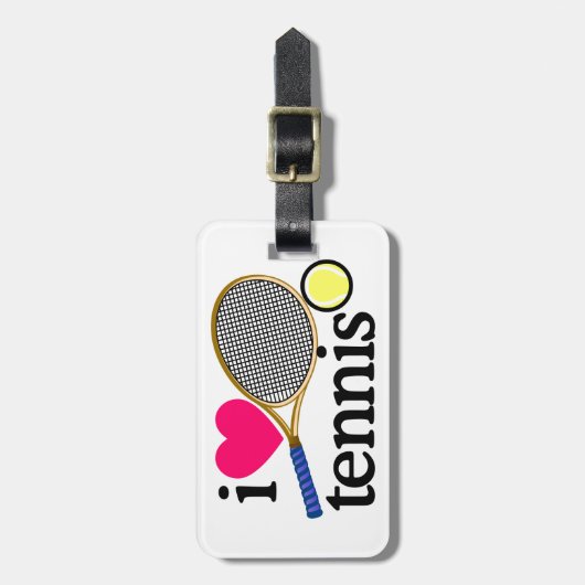 I LIEBE TENNNIS GEPÄCKANHÄNGER (Vorderseite vertikal)
