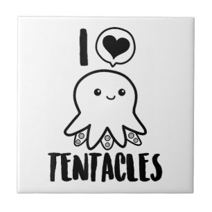 I Liebe Tentacles T - Shirt Niedliches Octopus-T-S Fliese