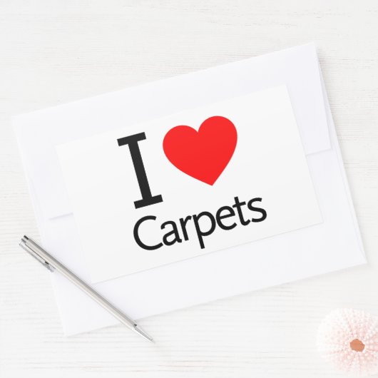 I Liebe Teppiche Rechteckiger Aufkleber (Umschlag)