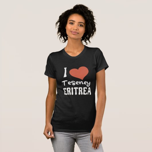 I Liebe Teseney Eritrea Grafikdesign T-Shirt (Vorne ganz)
