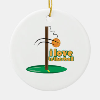 I Liebe Tetherball Keramik Ornament