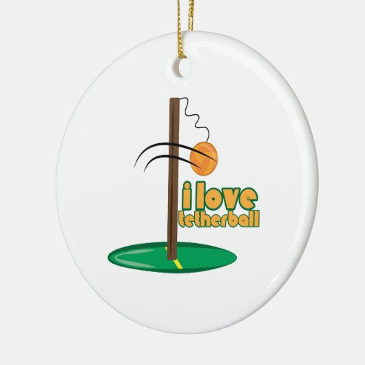 I Liebe Tetherball Keramik Ornament (Links)