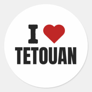 I Liebe Tetouan - Ich Herz Tetouan T - Shirt Runder Aufkleber