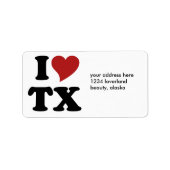 I Liebe Texas Adressaufkleber (Vorne)