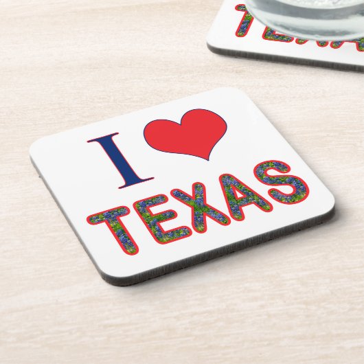 I. Liebe Texas Bluebonnet Getränkeuntersetzer (Linke Seite)