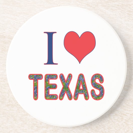 I. Liebe Texas Bluebonnet Getränkeuntersetzer (Vorne)
