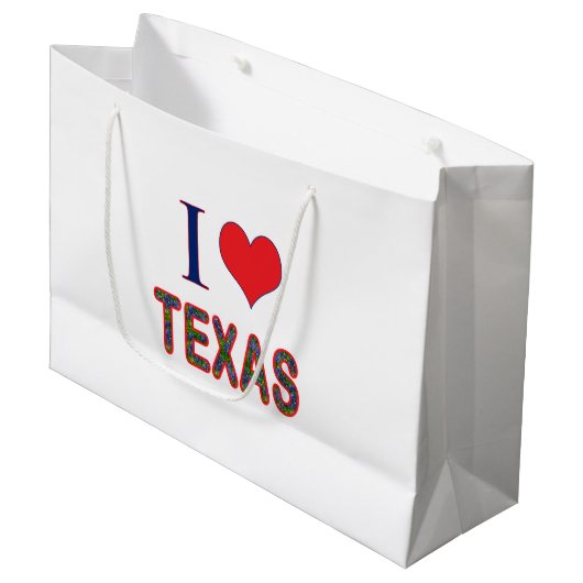 I. Liebe Texas Bluebonnet Große Geschenktüte (Vorderseite Schrägansicht)