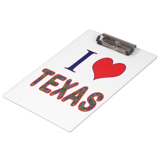 I. Liebe Texas Bluebonnet Klemmbrett (Schrägansicht)