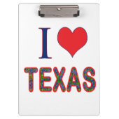 I. Liebe Texas Bluebonnet Klemmbrett (Vorderseite)