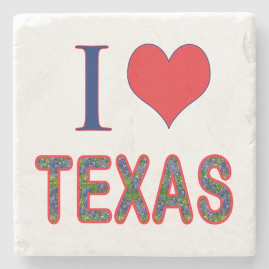 I. Liebe Texas Bluebonnet Steinuntersetzer (Vorderseite)