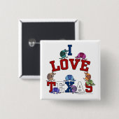 I Liebe Texas-Colorful Armadillos Button (Vorne & Hinten)