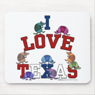 I Liebe Texas-Colorful Armadillos Mousepad