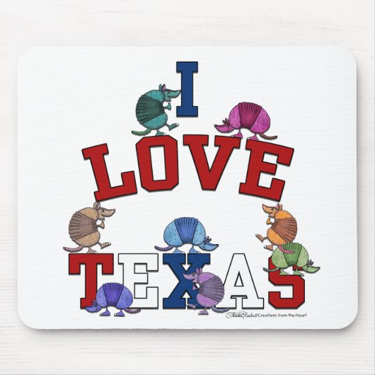 I Liebe Texas-Colorful Armadillos Mousepad (Vorne)