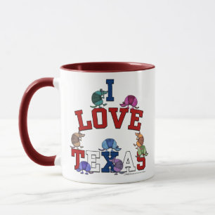 I Liebe Texas-Colorful Armadillos Tasse