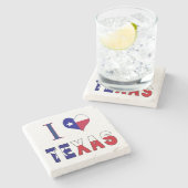I Liebe Texas Flag Steinuntersetzer (Seitenansicht)