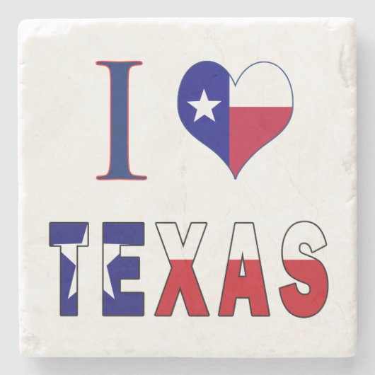 I Liebe Texas Flag Steinuntersetzer (Vorderseite)