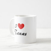 I Liebe Texas Herz Typografie Kaffee Tasse (Vorderseite Links)