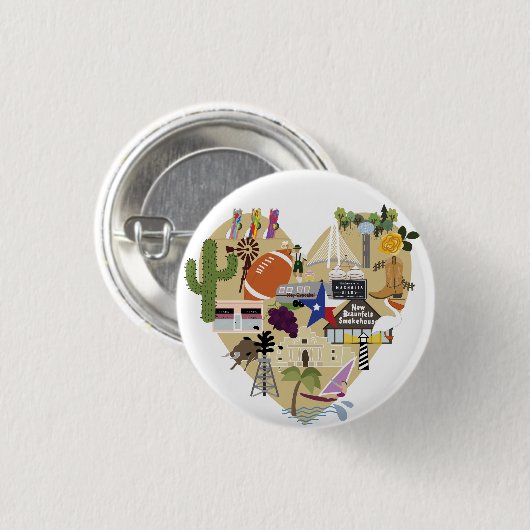 I Liebe-Texas-Knopf Button (Vorne & Hinten)