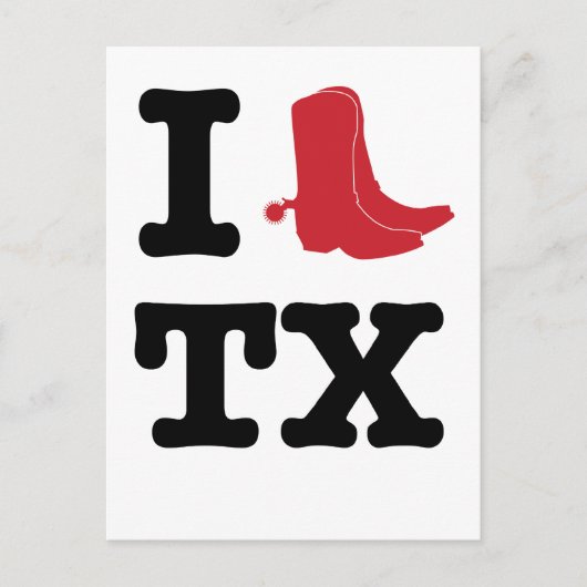 I Liebe Texas Postkarte (Vorderseite)