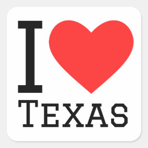 I Liebe Texas Quadratischer Aufkleber