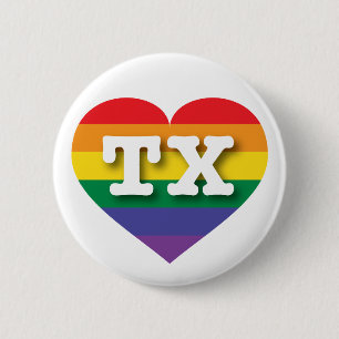 I Liebe Texas Rainbow Heart Button