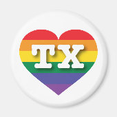 I Liebe Texas Rainbow Heart Magnet (Vorne)