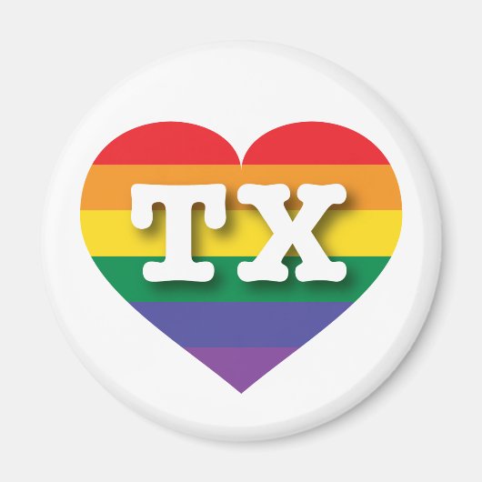 I Liebe Texas Rainbow Heart Magnet (Vorne)
