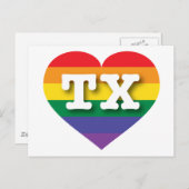 I Liebe Texas Rainbow Heart Postkarte (Vorne/Hinten)