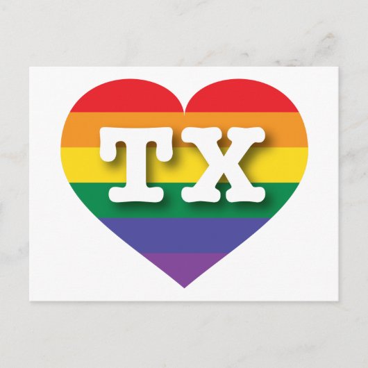 I Liebe Texas Rainbow Heart Postkarte (Vorderseite)