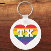 I Liebe Texas Rainbow Heart Schlüsselanhänger (Vorderseite)
