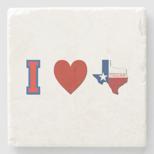 I Liebe Texas Shaped Flag Adore Lone Star Staat Steinuntersetzer (Vorderseite)