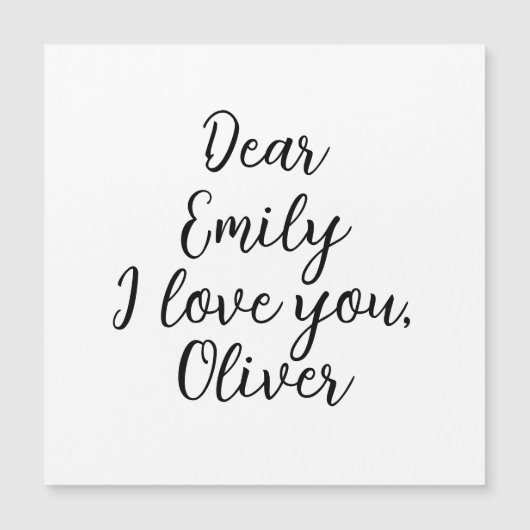 I Liebe Textvorlage Magnetkarte (Vorderseite)