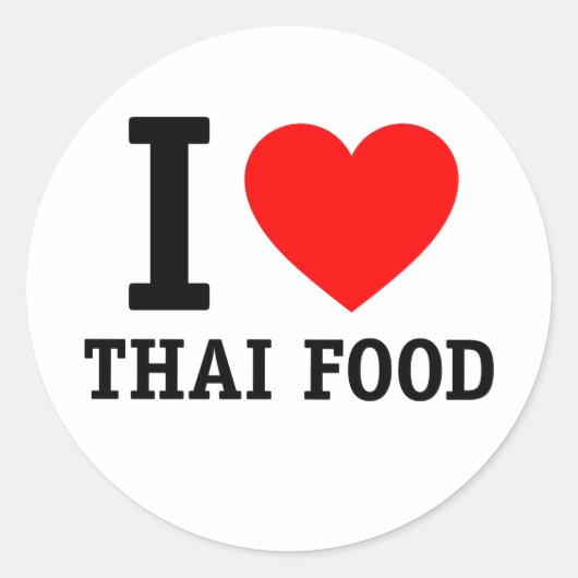I Liebe Thai Food Runder Aufkleber (Vorderseite)