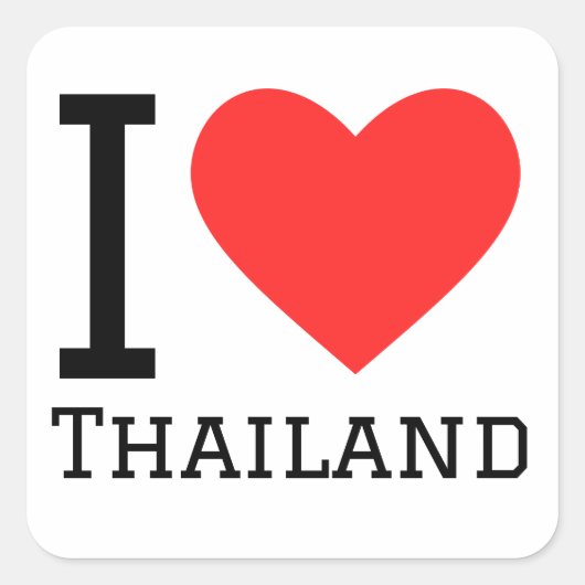 I Liebe Thailand Quadratischer Aufkleber (Vorderseite)