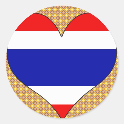 I Liebe Thailand Runder Aufkleber (Vorderseite)