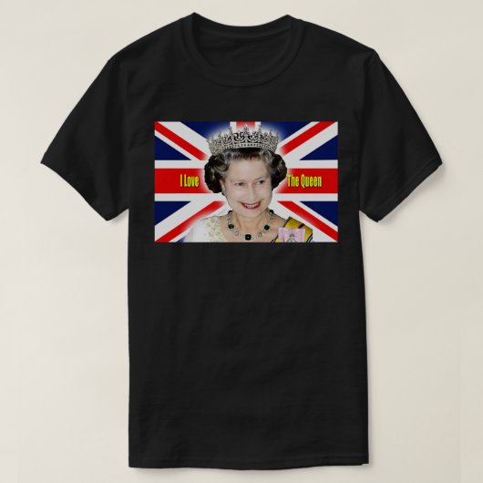 I Liebe The Queen - HM Queen Elizabeth II. T-Shirt (Design vorne)