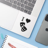 I Liebe Theater Aufkleber (Laptop mit iPhone)