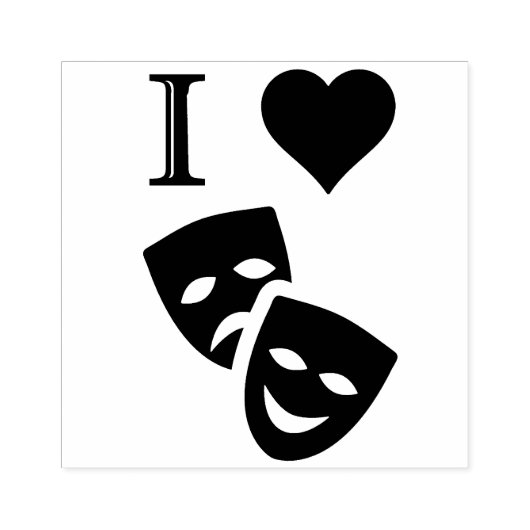 I Liebe Theater Gummistempel (Prägung)