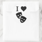 I Liebe Theater Runder Aufkleber (Tasche)