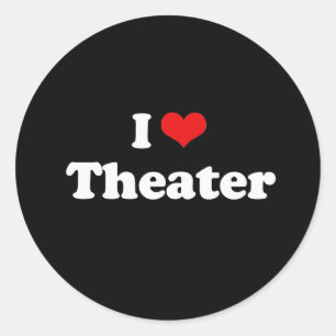 I Liebe Theater Tshirt Runder Aufkleber