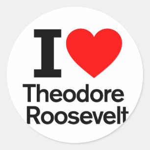 I Liebe Theodore Roosevelt Runder Aufkleber