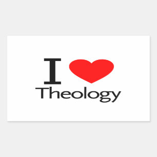 I Liebe Theologie Rechteckiger Aufkleber
