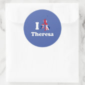 I Liebe Theresa — GBR — — Runder Aufkleber (Tasche)