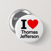 I Liebe Thomas Jefferson Button (Vorne & Hinten)