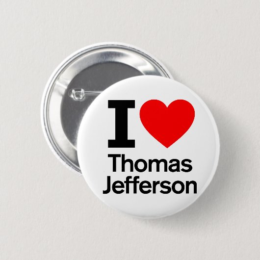 I Liebe Thomas Jefferson Button (Vorne & Hinten)