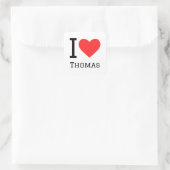 I Liebe Thomas Quadratischer Aufkleber (Tasche)